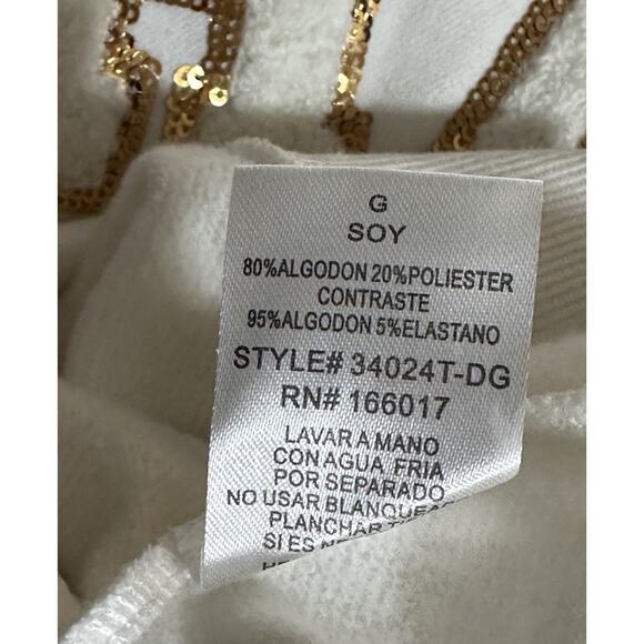 Blue B Howdy Sweatshirt White Pink Sequin Cowboy Hat Western Graphic Size L - Picture 6 of 7